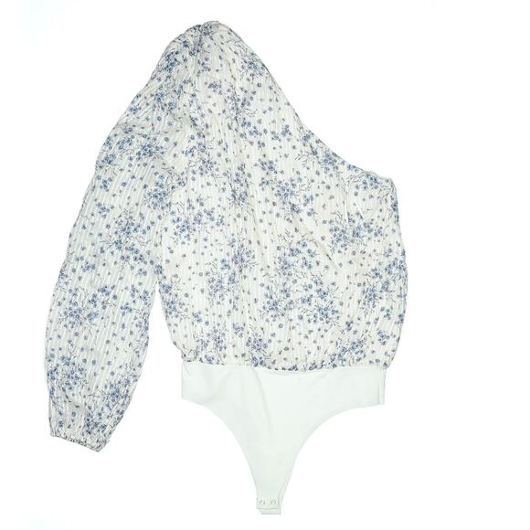 CAMI NYC Lenore Cotton Silk One Shoulder Floral Stripe Bodysuit S - Picture 5 of 10